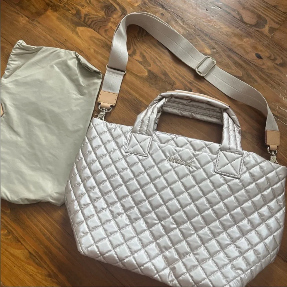 MZ Wallace Pale Rose Gold Metallic Small Metro Tote Deluxe - NEW w TAGS - Picture 10 of 16